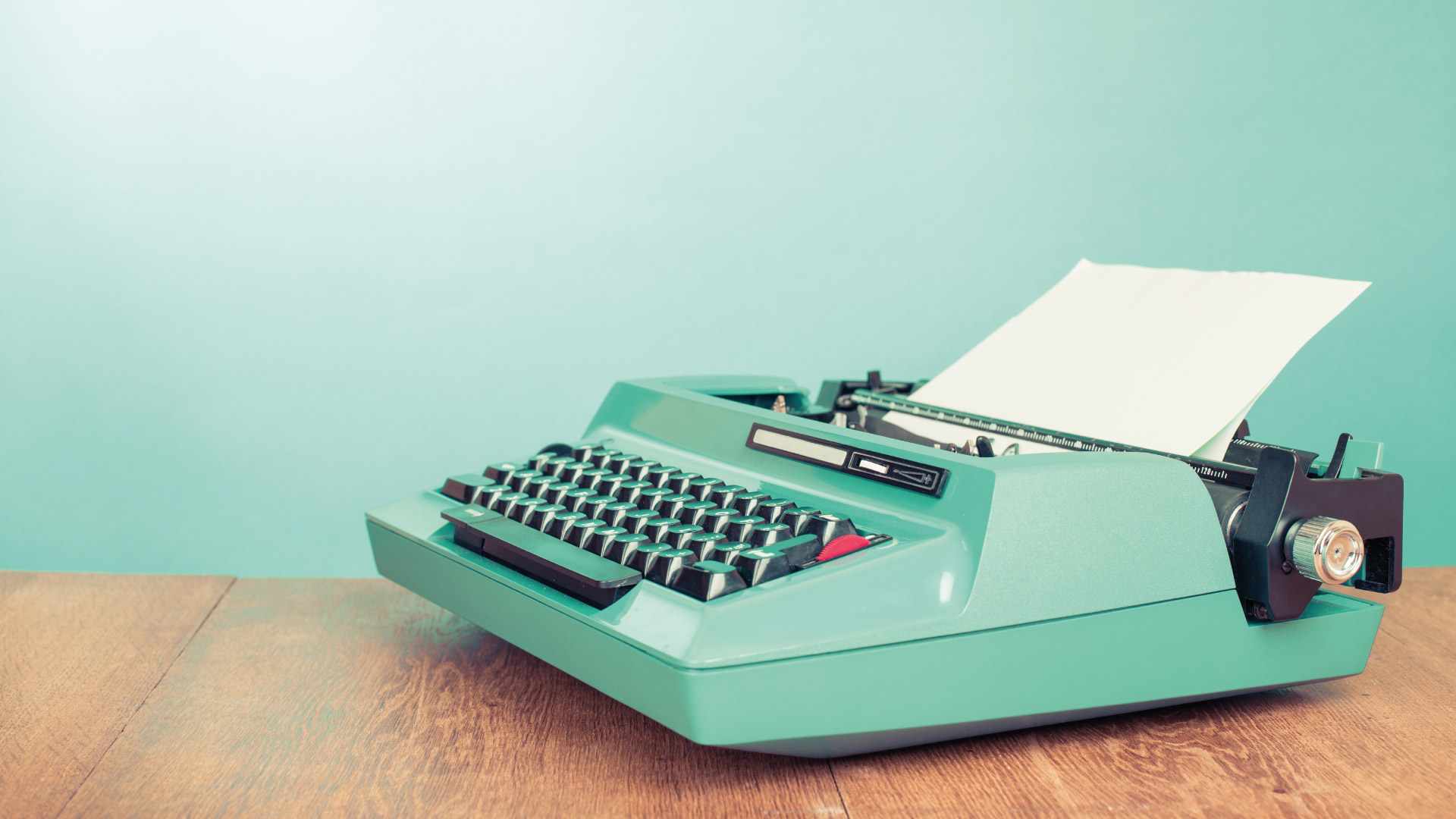 green vintage typewriter